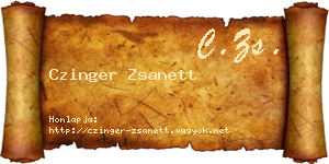 Czinger Zsanett névjegykártya
